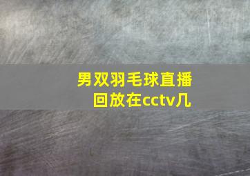 男双羽毛球直播回放在cctv几