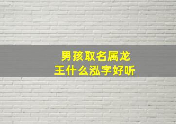 男孩取名属龙王什么泓字好听