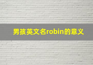 男孩英文名robin的意义