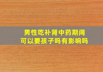 男性吃补肾中药期间可以要孩子吗有影响吗