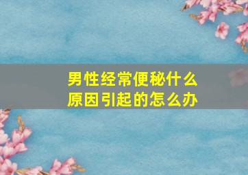 男性经常便秘什么原因引起的怎么办