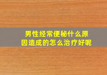 男性经常便秘什么原因造成的怎么治疗好呢