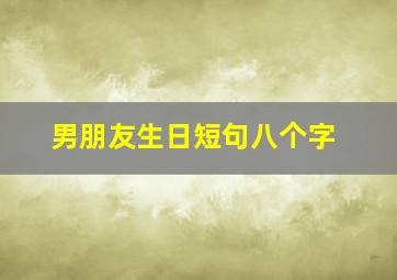 男朋友生日短句八个字