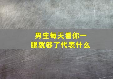 男生每天看你一眼就够了代表什么