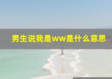 男生说我是ww是什么意思