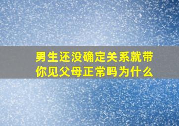 男生还没确定关系就带你见父母正常吗为什么