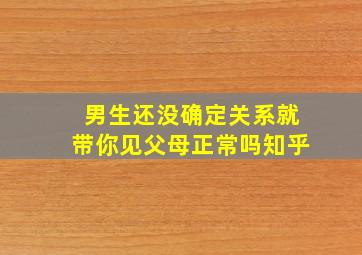 男生还没确定关系就带你见父母正常吗知乎