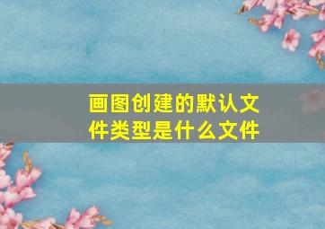 画图创建的默认文件类型是什么文件