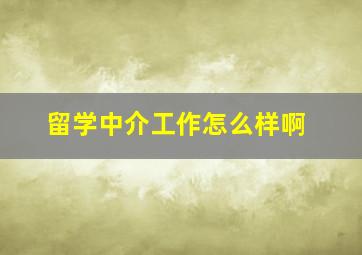 留学中介工作怎么样啊