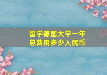 留学德国大学一年总费用多少人民币