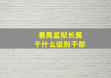 番禺监狱长属于什么级别干部