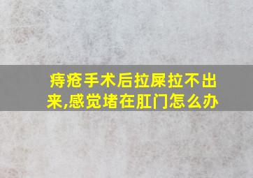 痔疮手术后拉屎拉不出来,感觉堵在肛门怎么办