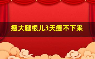 瘦大腿根儿3天瘦不下来