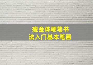 瘦金体硬笔书法入门基本笔画