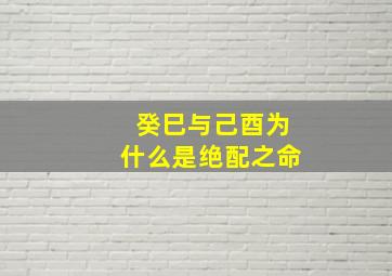 癸巳与己酉为什么是绝配之命