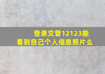 登录交管12123能看到自己个人信息照片么