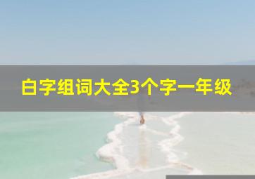 白字组词大全3个字一年级