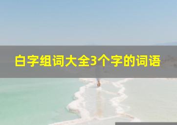 白字组词大全3个字的词语