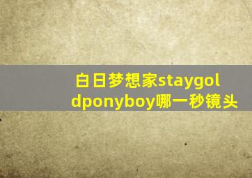 白日梦想家staygoldponyboy哪一秒镜头