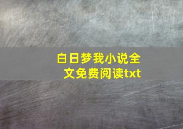 白日梦我小说全文免费阅读txt