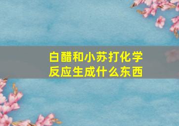 白醋和小苏打化学反应生成什么东西