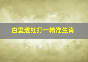 白里透红打一精准生肖