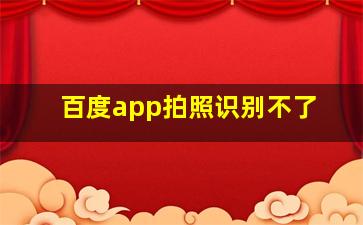 百度app拍照识别不了