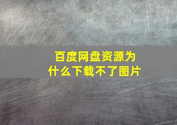 百度网盘资源为什么下载不了图片