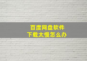 百度网盘软件下载太慢怎么办