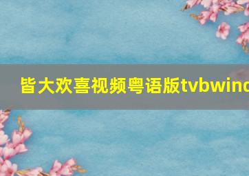 皆大欢喜视频粤语版tvbwind