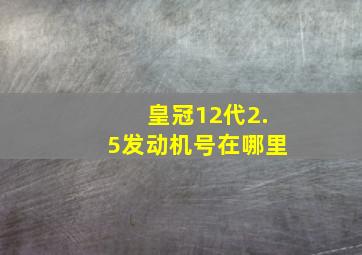 皇冠12代2.5发动机号在哪里