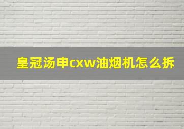 皇冠汤申cxw油烟机怎么拆