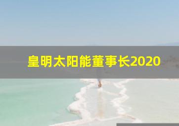 皇明太阳能董事长2020