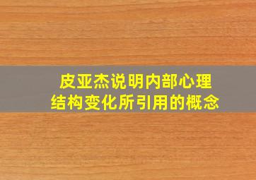 皮亚杰说明内部心理结构变化所引用的概念