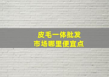 皮毛一体批发市场哪里便宜点