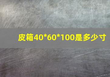 皮箱40*60*100是多少寸