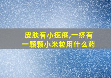 皮肤有小疙瘩,一挤有一颗颗小米粒用什么药