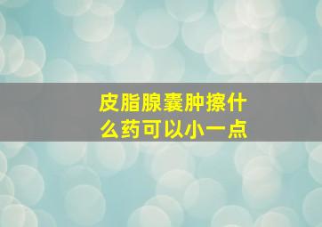 皮脂腺囊肿擦什么药可以小一点