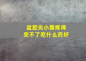 盆腔炎小腹疼得受不了吃什么药好