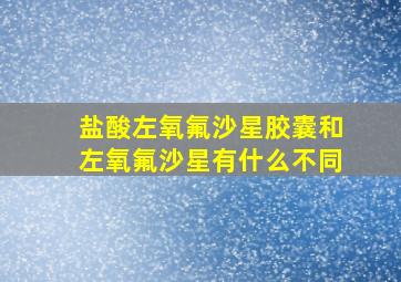 盐酸左氧氟沙星胶囊和左氧氟沙星有什么不同