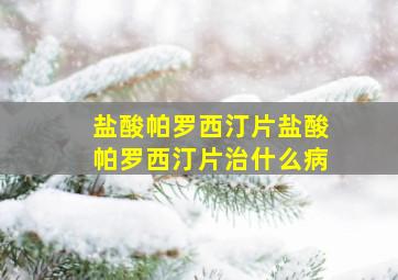 盐酸帕罗西汀片盐酸帕罗西汀片治什么病