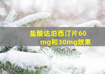 盐酸达泊西汀片60mg和30mg效果