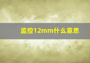 监控12mm什么意思