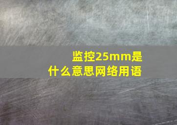 监控25mm是什么意思网络用语