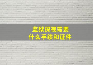 监狱探视需要什么手续和证件