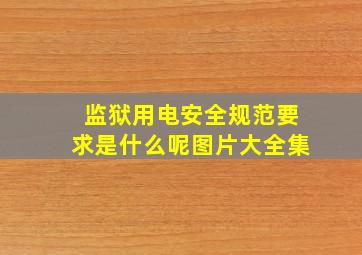 监狱用电安全规范要求是什么呢图片大全集