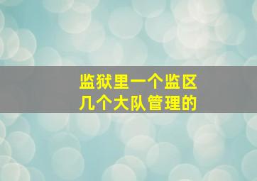 监狱里一个监区几个大队管理的