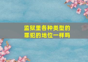 监狱里各种类型的罪犯的地位一样吗