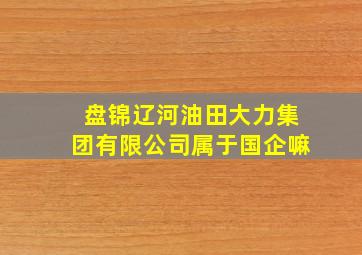 盘锦辽河油田大力集团有限公司属于国企嘛