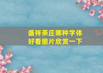 盛祥茶庄哪种字体好看图片欣赏一下